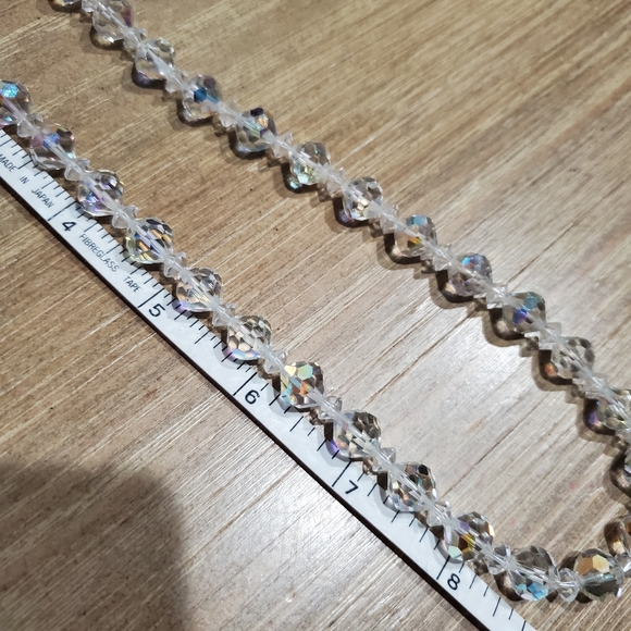 Vintage Iridescent Glass Crystal Beaded Necklace - Picture 2 of 12